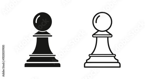 Chess pawns, black and white pieces, chess game, chess set, chess board, chess pieces Vector