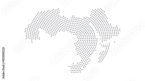 Middle East and North Africa MENA Region Halftone Dot Map