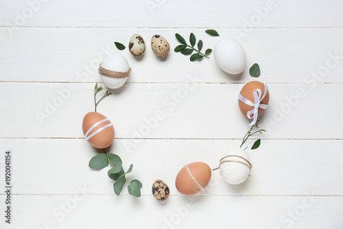 Frame made of Easter eggs, ...