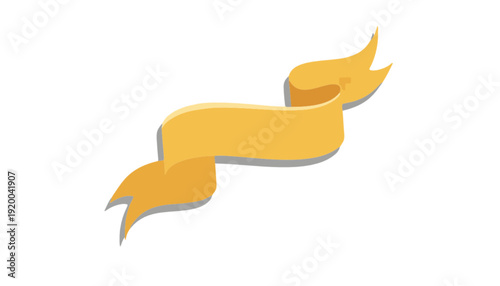 A Simple, Elegant, Decorative Yellow Ribbon Banner for Design and Branding Purposes