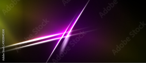 Abstract background features vibrant lines, gradients. Yellow, purple hues dominate dark space. Modern design element.