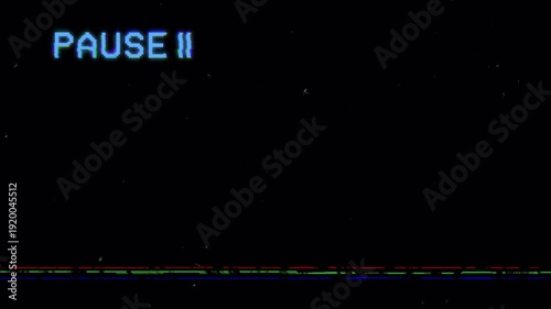 Retro VHS Pause Screen Analog Glitch Distortion Transparent Loop