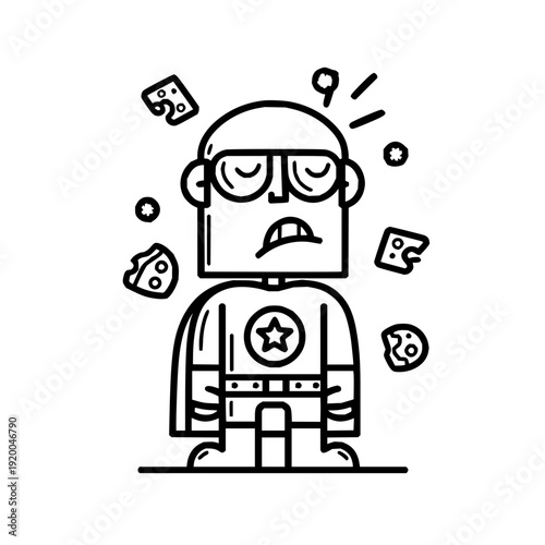 Overwhelmed superhero with money problems and stress feeling anxious and frustrated