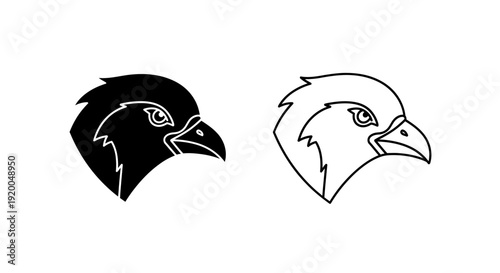 Black and white eagle head design vector illustration for logo branding Vector