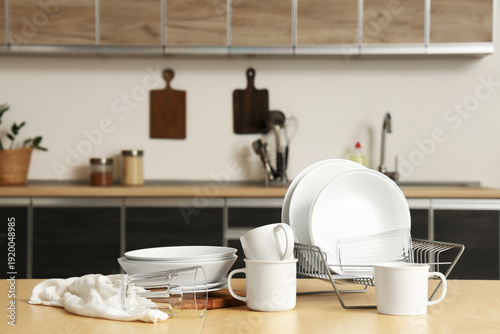 Set of clean dishes and nap...
