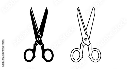 Black and white scissors design for graphic use Vector