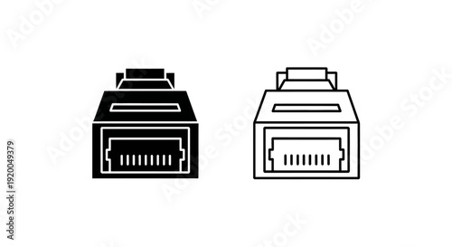 Black and white printer icons set, vector illustration of printer devices Vector