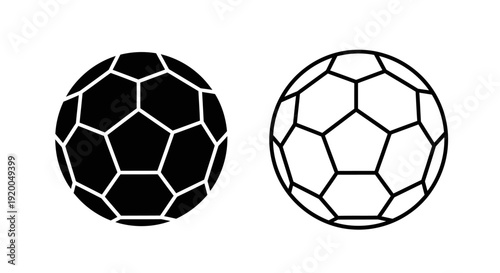 Black and white soccer ball illustration, vector design, sports equipment Vector