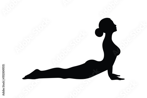 Female yoga silhouette pose illustration for fitness and wellness themes.