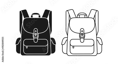 Two backpacks design illustration vector art, school bag, travel bag, backpack design Vector