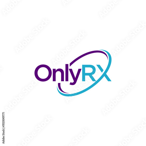 OnlyRX logo with purple and blue swoosh design.