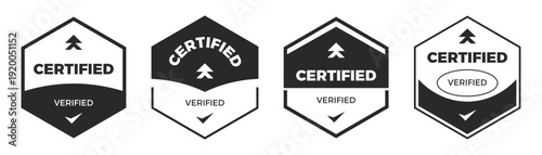 Certified verified set badges, logos, patchs design element.