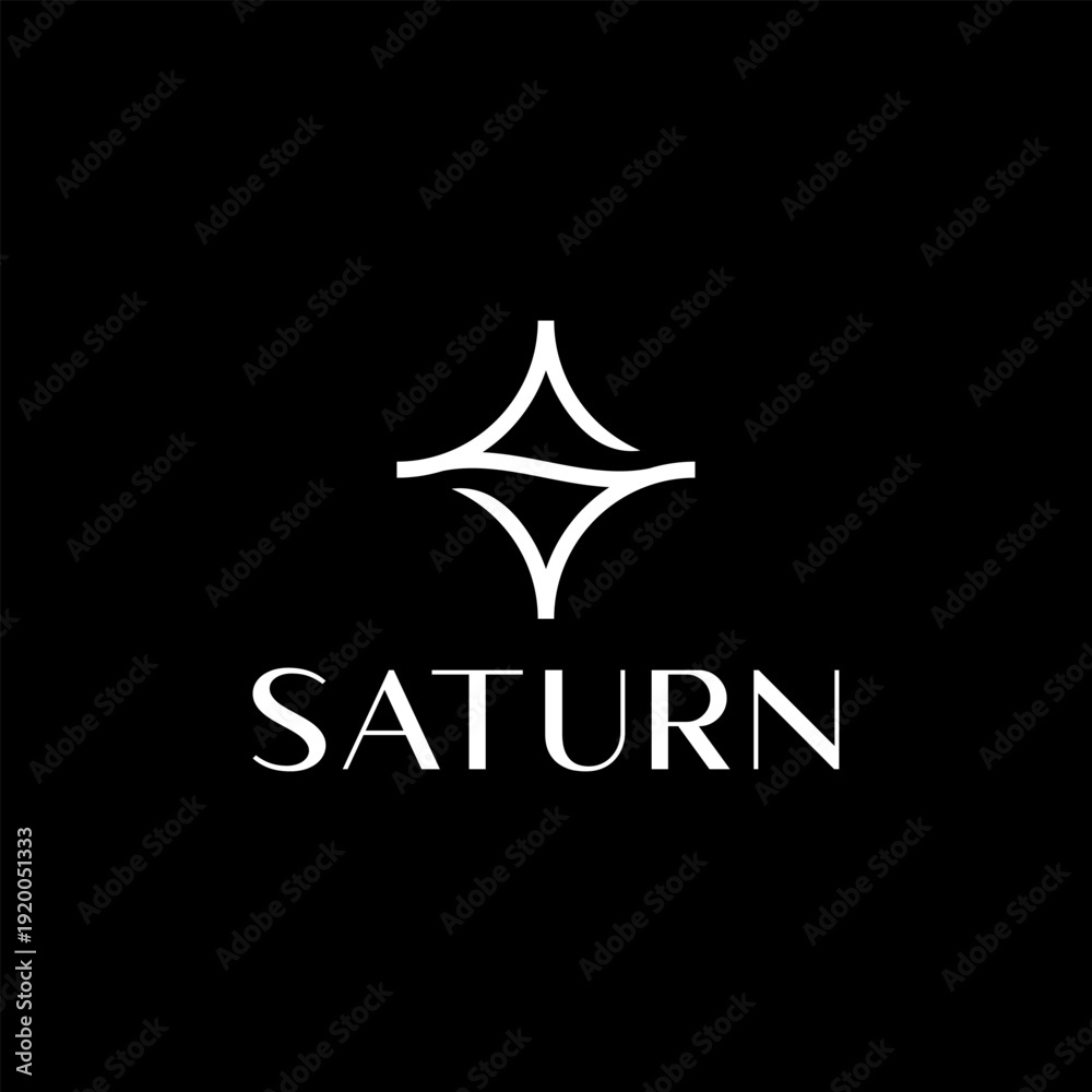 Obraz premium Saturn logo with a unique stylized symbol above the brand name representing a modern and elegant design.