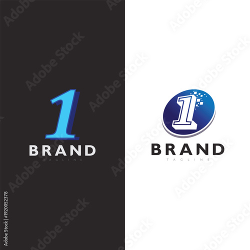 Professional number one logo template with luxury style for premium business branding needs