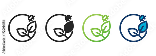 renewable energy icon collection with multiple styles