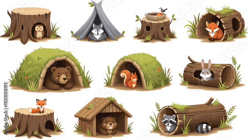 Cute Woodland Animal Homes – Forest Burrows, Tree Stumps & Cozy Hideouts