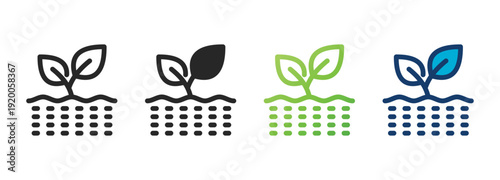 Tableau sur toile regenerative agriculture icon collection with multiple styles