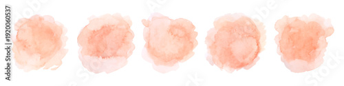 Peach watercolor splash with soft coral and rose tints form vector abstract background, featuring gentle blotch patterns and light pastel washes ideal for creative projects.