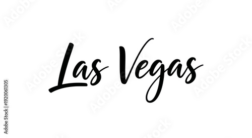 Elegant Las Vegas Script Text - Black Calligraphy Font on White Background