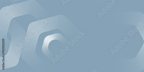 Abstract hexagon lines on gray background. Geometric stripe line art design modern vector illustration eps10