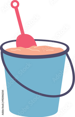Illustration Set Things Related Beach Sand Bucket