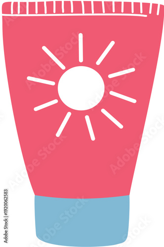 Illustration Set Things Related Beach Sunblock