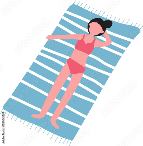 Illustration Set Things Related Beach Sun Bathing