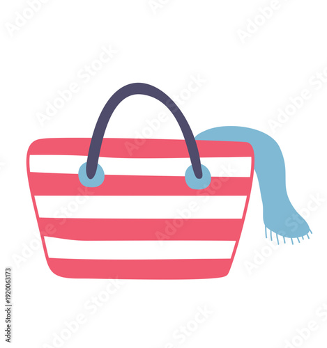 Illustration Set Things Related Beach Beach Bag