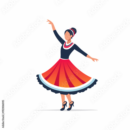 Graceful Woman Performing Traditional Dance in Vibrant Attire.