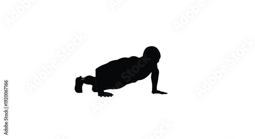 Man Doing Push Up Silhouette Illustration