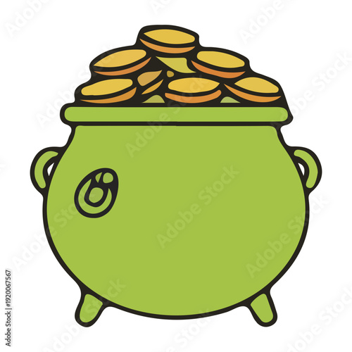 Pot of Gold Coins Illustration