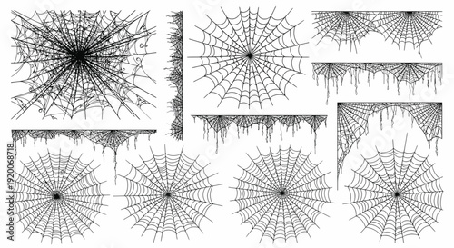 Spooky Spiderwebs Collection: Halloween Decorations and Horror Elements