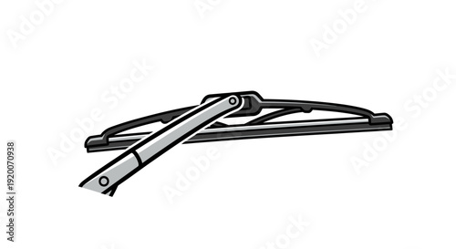 Automotive Windshield Wiper Blade Assembly Close Up.
