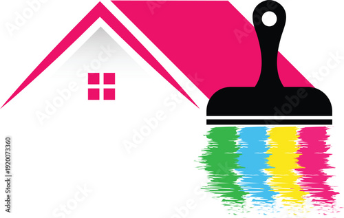 Home painter service logo design, House painting logo