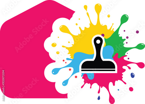 Home painter service logo design, House painting logo