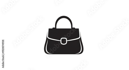 Black handbag icon with a simple clean design.