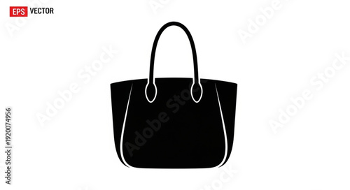 Simple Black Silhouette of a Handbag.