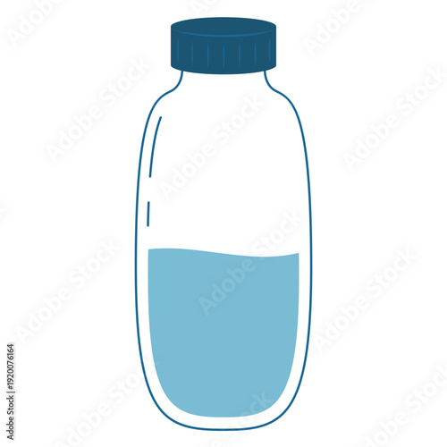 Glass Bottle with Blue Liquid