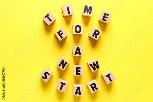 Cubes with text TIME FOR NE...