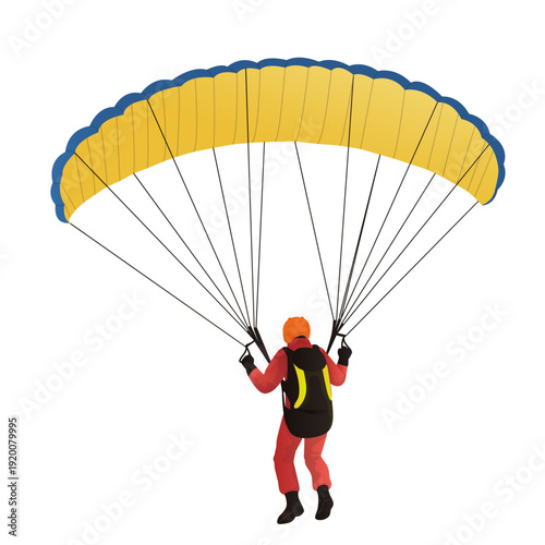 Person Paragliding Illustration