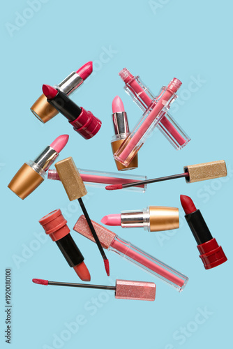 Different lipsticks flying ...