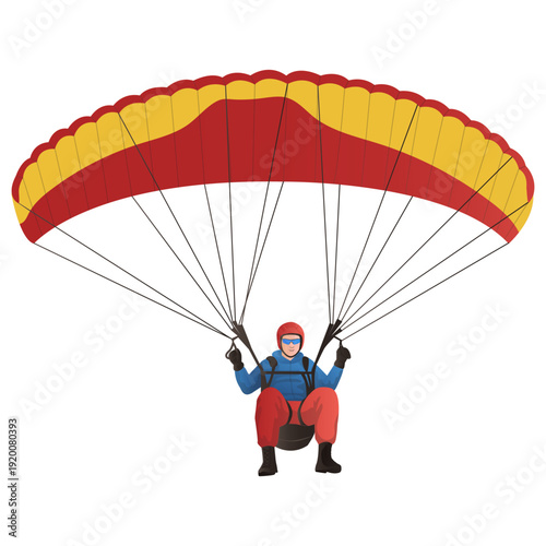 Person Paragliding Illustration