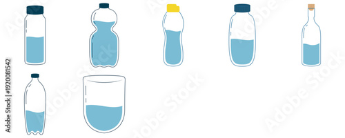 Water Containers Illustration Set