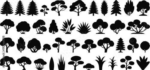 Vector silhouettes for branding and landscape design