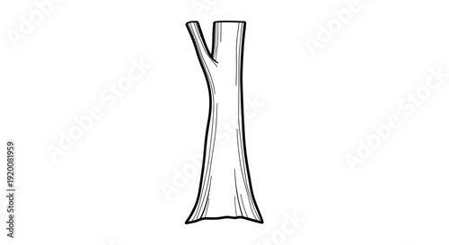 A simple black and white illustration of a tree trunk