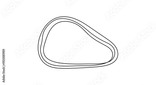 A simple black line drawing of a rubber seal on a white background