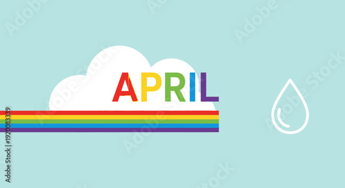 April Rain Cloud with Raindrop Symbol.