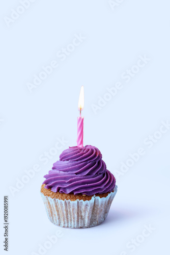 Tasty cupcake with birthday...