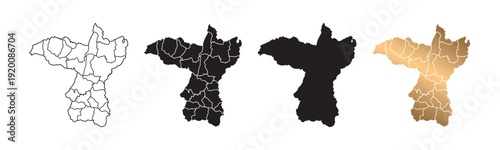 A map of Khon Kaen province in Thailand. The map features gold and black outlines against a white background, making it suitable for websites, educational purposes, and tourism.