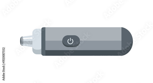 Electric trimmer with a power button on a white background